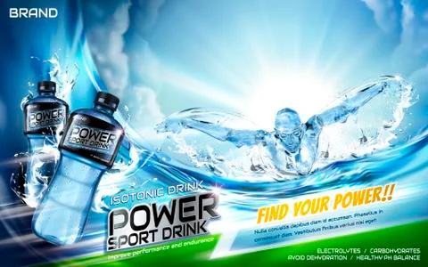 Sport drink ads Stockillustratie