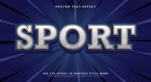 Sport editable text effect template Stock Illustration