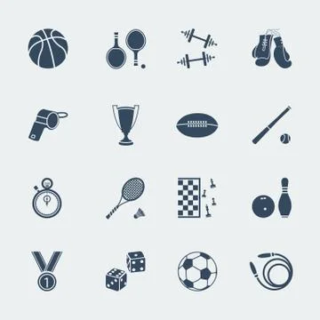 Sport equipments of flat design.vector Stock Illustration