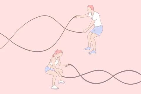 Sport exercises, functional training, active lifestyle concept Stock Illustration
