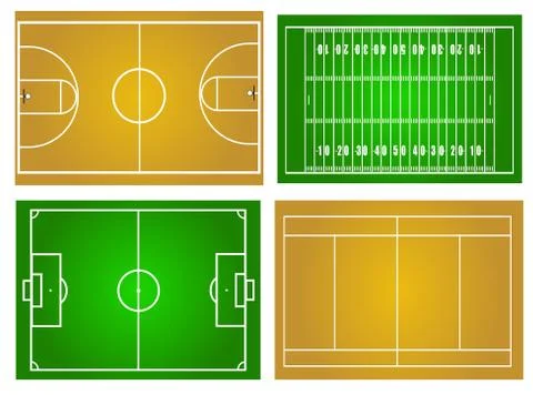 Sport fields Stock Illustration