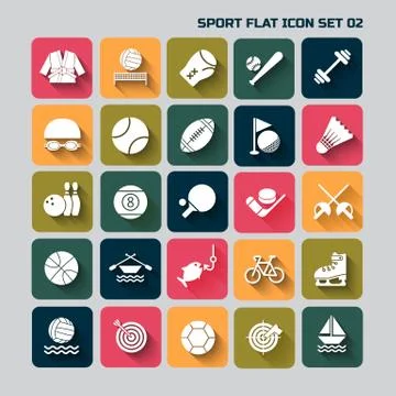 Sport flat  icon set for web and mobile set Stock Illustration