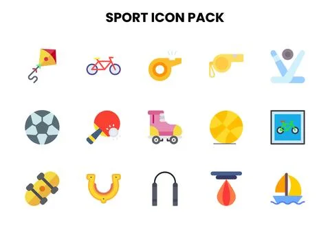 Sport Flat Set Icons Pack Stock Illustration