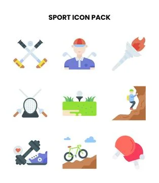 Sport Flat UI Icons Pack Stock Illustration