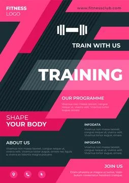 Sport flyer design training program Stock Illustration