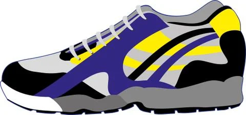Sport gray sneaker in vector Stock Illustration