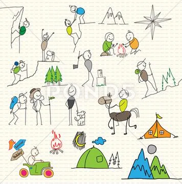 Sport holiday adventurer Stock Illustration