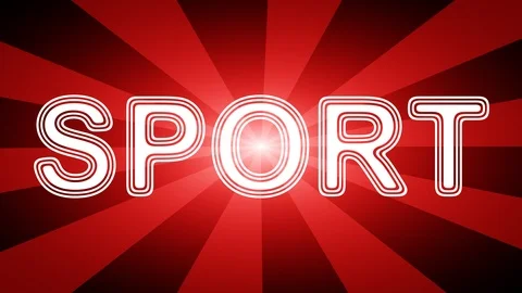 Sport icon in red abstract background with rays. Stock Footage 113665189