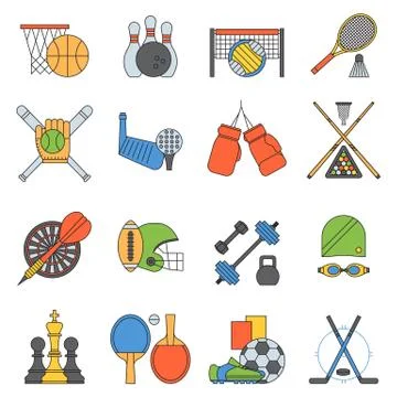 Sport icons vector set. Stock Illustration