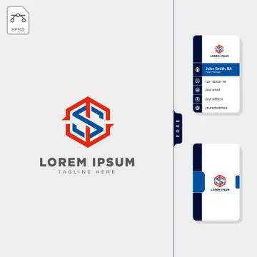 Sport initial ts, ms logo template, free business card design Stock Illustration