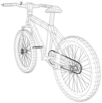 Sport. Isolated bicycle, Vector wireframe concept. Created illustration of 3d Stock Illustration