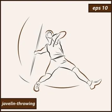 Sport. Javelin throwing Stock Illustration
