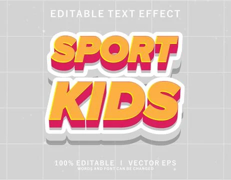 Sport kids vector text effect with modern style design Stock Illustration