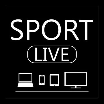 Sport live on all mobile devices - laptop, smart phone, tablet, Stock Illustration