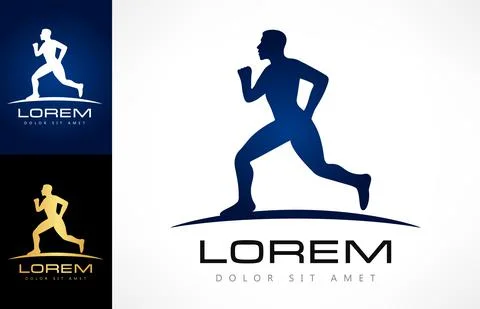 Sport logo vector. Running Man. 스톡 일러스트
