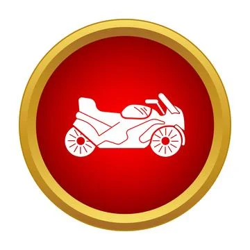 Sport motorcycle icon on pushing button design Stock Illustration