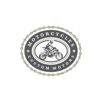Sport motorcycle logo template vector design element vintage style Stock Illustration