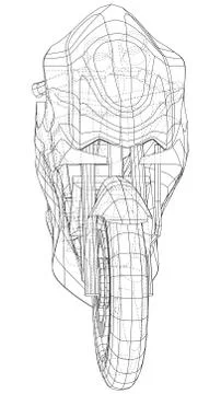 Sport motorcycle technical wire-frame. EPS10 format. Vector created of 3d Illustrazione stock