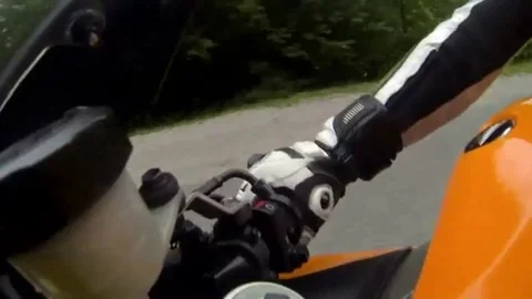 Sport Motorcycle Throttle View Hand Stock Footage 102717971