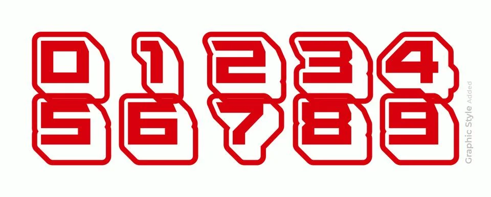 Sport Numbers Set Numeric Logo Font for Soccer Basketball Football Baseball Stock Illustration