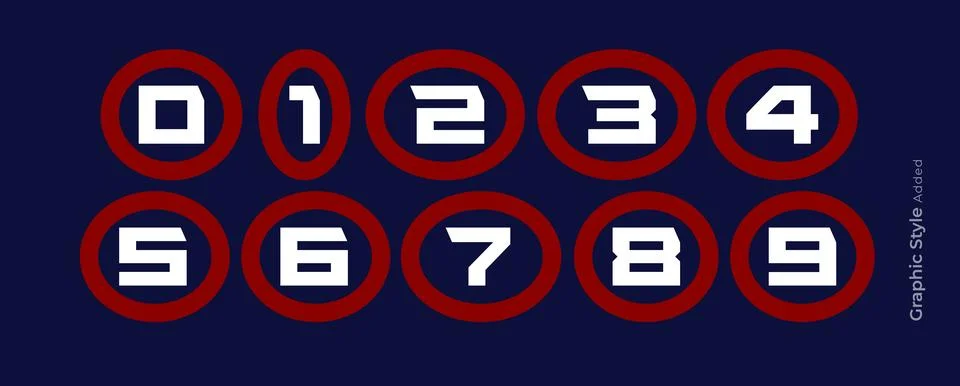 Sport Numbers Set Numeric Logo Font for Soccer Basketball Football Baseball Stock Illustration