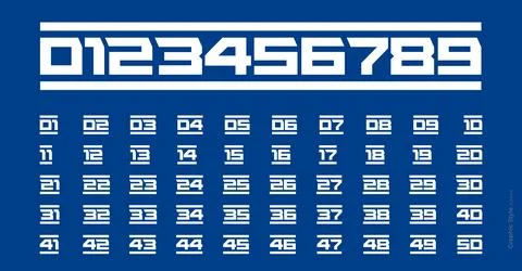 Sport Numbers Set Numeric Logo Font for Soccer Basketball Football Baseball Stock-Illustration