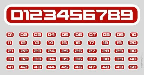 Sport Numbers Set Numeric Logo Font for Soccer Basketball Football Baseball Stock Illustration