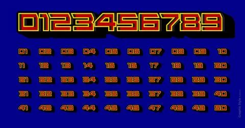 Sport Numbers Set Numeric Logo Font for Soccer Basketball Football Baseball Stock-Illustration