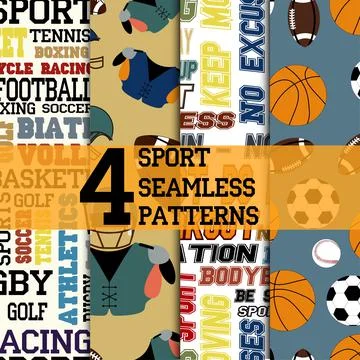 Sport patterns set Stock Illustration