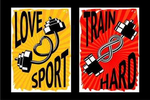 Sport posters set Stock Illustration