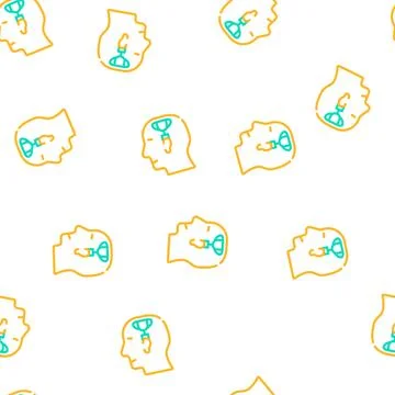 Sport psychology vector seamless pattern Stock Illustration
