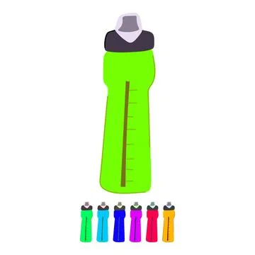 Sport reusable water bottle vector cartoon graphic Stock Illustration