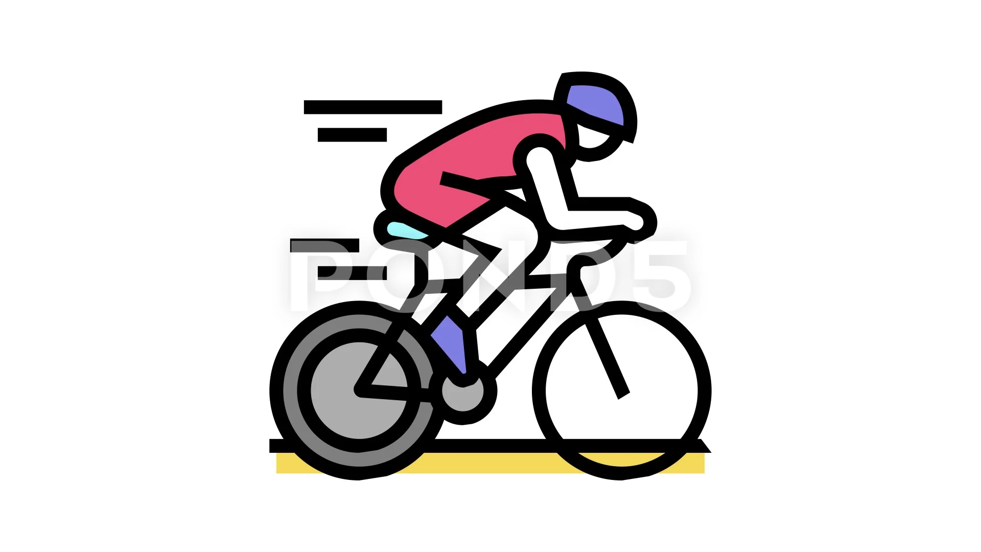 sport riding bike color icon animation | Stock Video | Pond5