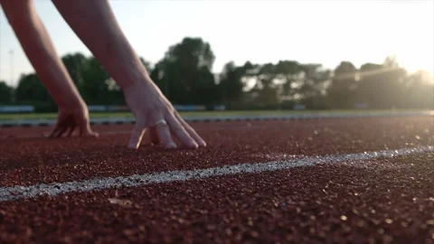 Sport Runner At Start Line - close up Stock Footage 163255829