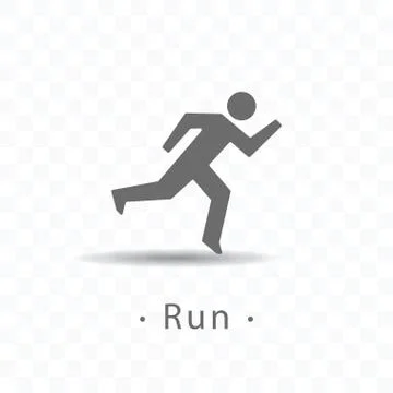 Sport running man icon vector illustration on transparent background. Stock Illustration