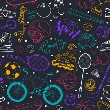 Sport Seamless Pattern Stock Illustration