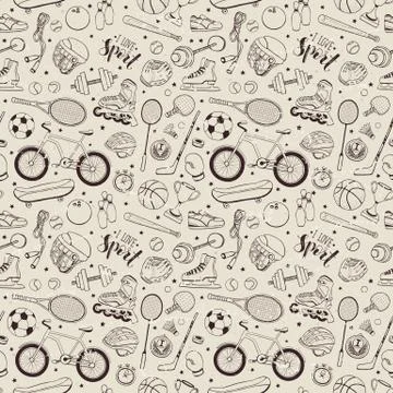 Sport Seamless Pattern Stock Illustration