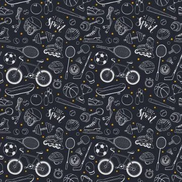Sport Seamless Pattern Stock Illustration