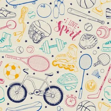 Sport Seamless Pattern Stock Illustration