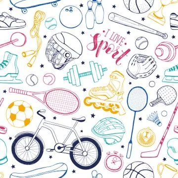 Sport Seamless Pattern Stock Illustration