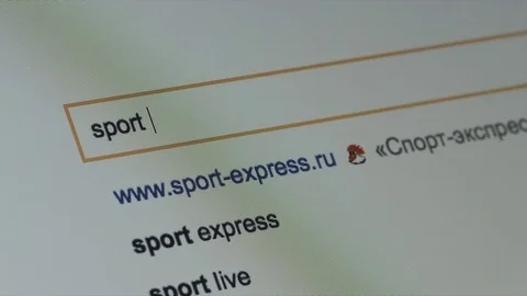 SPORT search query in browser - Macro Stock Footage 75147520