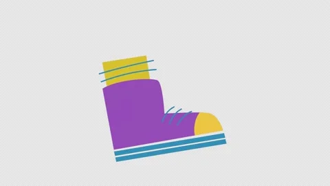 Sport shoe icon loop Animation video transparent background with alpha channe Stock Footage 236743634
