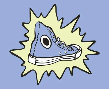 Sport sneaker with a splash Illustrazione stock