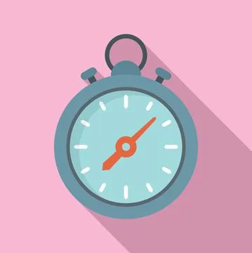 Sport stopwatch icon flat vector. Stop timer Stock Illustration