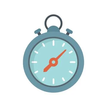 Sport stopwatch icon flat vector. Stop timer Illustrazione stock