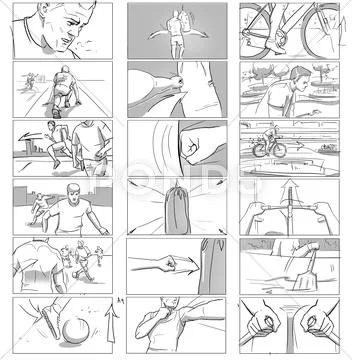 Sport storyboards Stock Illustration