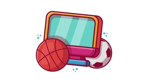 Sport streaming on web concept symbol animation Stock Footage 317732974