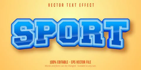 Sport style editable text effect Stock Illustration