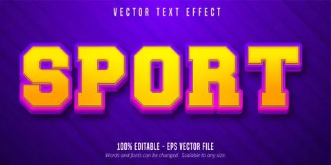 Sport style editable text effect Stock Illustration