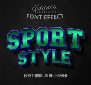 Sport style text, editable font effect Stock Illustration